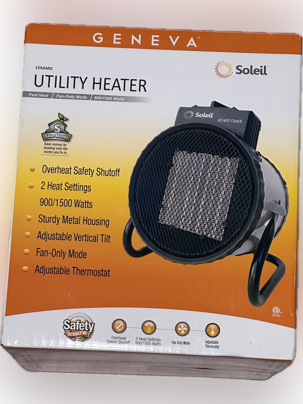 Geneva Soleil Black Ceramic Utility Heater